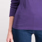Karen Scott Women's Petite Cotton Scoop-Neck Top Purple  Size XL