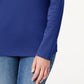 Karen Scott Women's Cotton Henley Top Blue Size Small