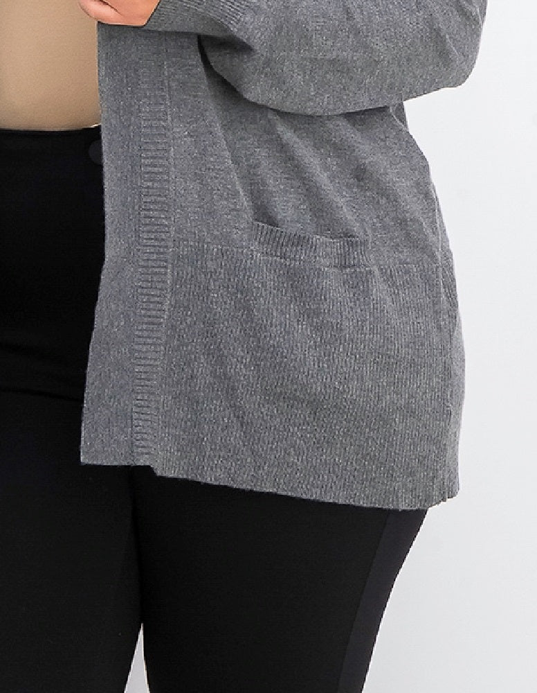 Karen Scott Women's Plus Size Open-Front Cardigan Grey Size 0X