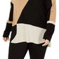 INC International Concepts Women's Plus Knit Colorblock Pullover Sweater Black Multi Size 0X
