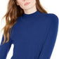 Maison Jules Women's Mock-Neck Sweater  Blue Size X-Small