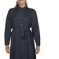 Ralph Lauren Women's Tie Front Polka Dot Shirt Dress Navy Size 16