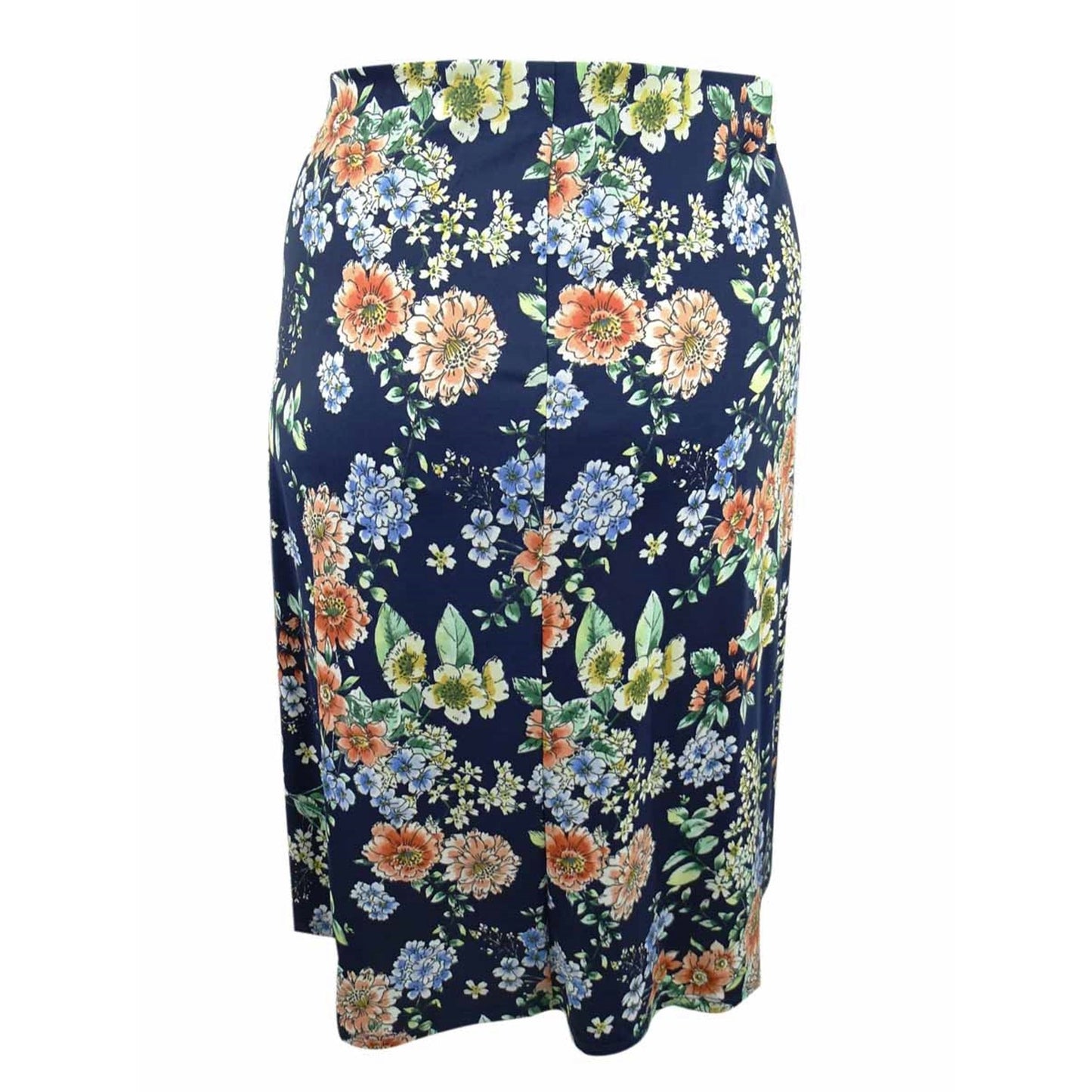 NY Collection Women's Plus Size Printed Zip-Front Skirt Blue Size 2X
