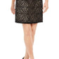 Jessica Howard Women's Sequined Lace 3/4 Sleeve Jewel Neck Short Wear To Work Sheath Dress Black  Size 14 P