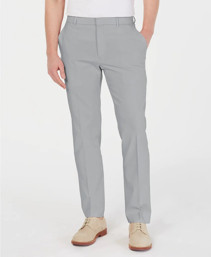 Tommy Hilfiger Men's Modern Fit Th Flex Stretch Comfort Solid Performance Pants Gray Size 34W