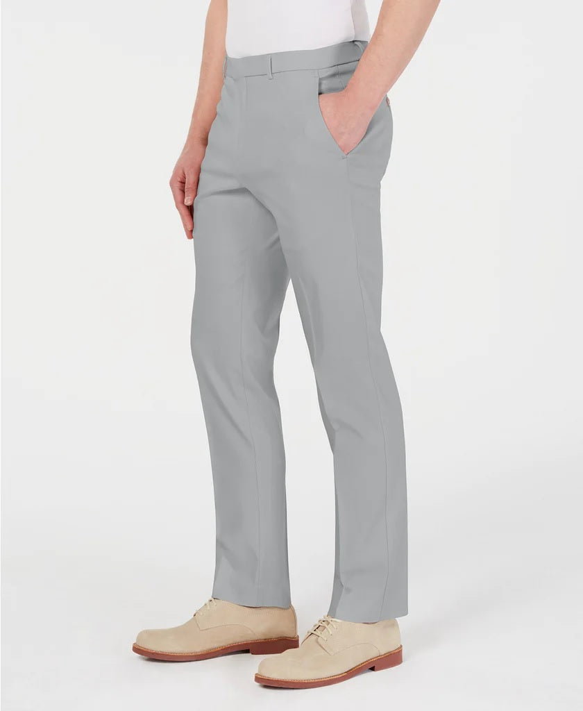 Tommy Hilfiger Men's Modern Fit Th Flex Stretch Comfort Solid Performance Pants Gray Size 34W