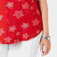 Style & Co Women's Plus Size Cotton Printed T-Shirt Red Size 0X