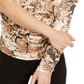 INC International Concepts Women's Snake Print One Shoulder Pullover Top Brown Size Large
