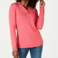Karen Scott Women's Hardware V Neck Cotton Sweater -PinkSize X-Small