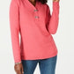 Karen Scott Women's Hardware V Neck Cotton Sweater -PinkSize X-Small
