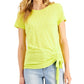 INC International Concepts Women's Side Ruched T-Shirt Yellow Size PL
