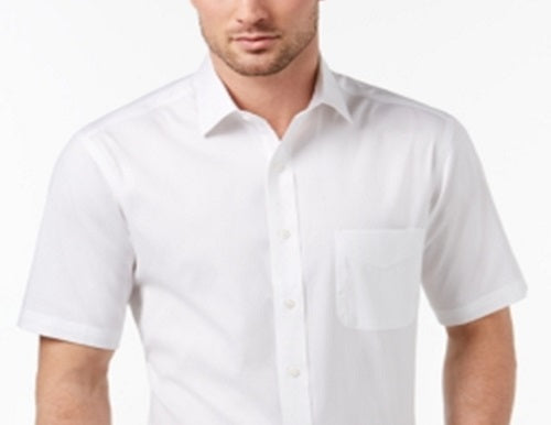 Club Room Men's Cotton Regular Fit Button Down Shirt White Size 17