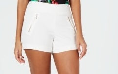 Thalia Sodi Women's Zip Pocket Shorts White Size X-Large