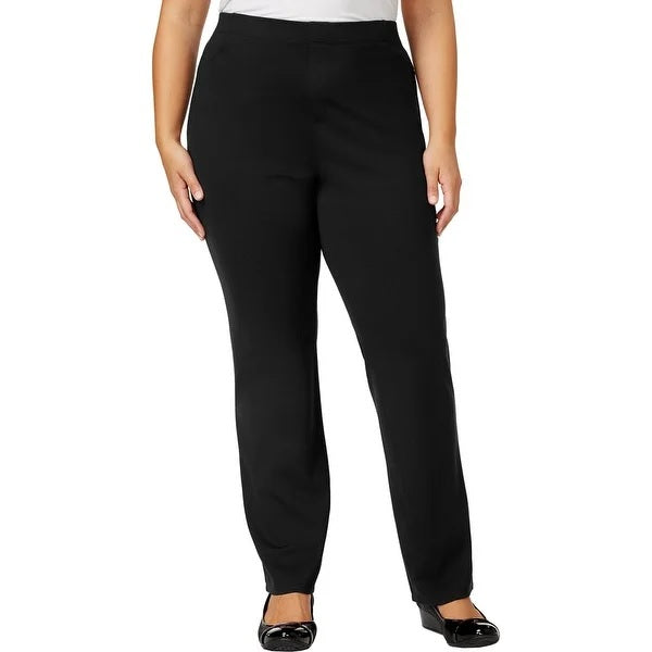 Karen Scott Women's Plus Warm Up Pants Black Size 0X