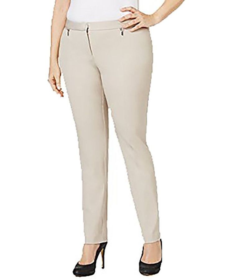 Alfani Women's Slim Fit Pants Beige Size -XL