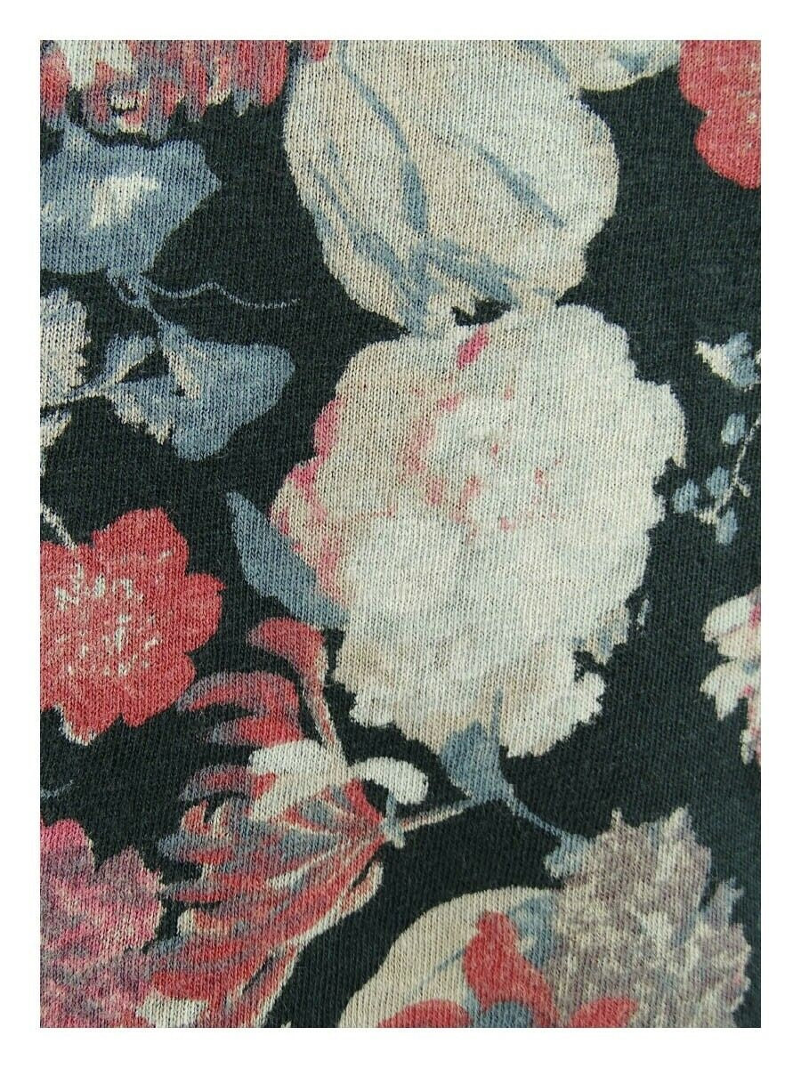 Lucky Brand Women's Cotton Printed T-Shirt Black Multi Size Medium