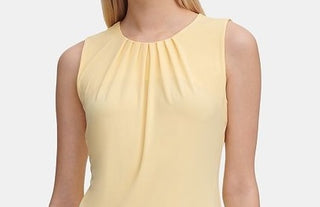 Calvin Klein Women's Plus Pleated Top Yellow Size 3X