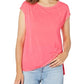 Calvin Klein Women's Performance Cap Sleeve Crisscross Back T-Shirt Pink Size X-Large