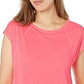 Calvin Klein Women's Performance Cap Sleeve Crisscross Back T-Shirt Pink Size X-Large
