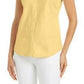 Charter Club Women's Cotton Pique Sleeveless Shirt Yellow Size 12