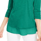Style & Co Women's Chiffon Hem Top Green Size PM