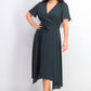 Alfani Women's Handkerchief Hem Wrap Dress Green Size 10