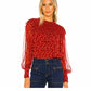 Free People Women's Roma Blouse In Berry Comb Red Size Small