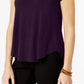 Alfani Women's Satin Trim Tee Purple Size Small