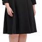 Tommy Hilfiger Women's Plus Button Sleeve Fit & Flare Dress Black Size 20W