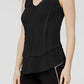 Bar III Women's Ribbed Layered Look V Neck Top Deep Black Size XXS