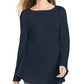 Style & Co Women's Ruffle Hem Knit Sweater Blue Size X-Large
