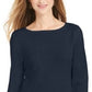 Style & Co Women's Ruffle Hem Knit Sweater Blue Size X-Large