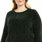 Karen Scott Women's Chenille Cable Knit Sweater Green Size Petite XL