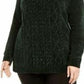 Karen Scott Women's Chenille Cable Knit Sweater Green Size Petite XL