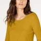 INC International Concepts Women's Textured Long Sleeve Scoop Neck Top -YellowSize Small
