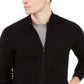 Alfani Men's Sweater Jet Textured Zip Front Cardigan Black Size XX-Large