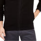 Alfani Men's Sweater Jet Textured Zip Front Cardigan Black Size XX-Large