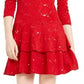 Michael Kors Women's Sequin Textured Dress Red Size X-Large