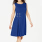 JM Collection Women's Grommet Waist Dress Blue Size PS/M