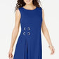 JM Collection Women's Grommet Waist Dress Blue Size PS/M