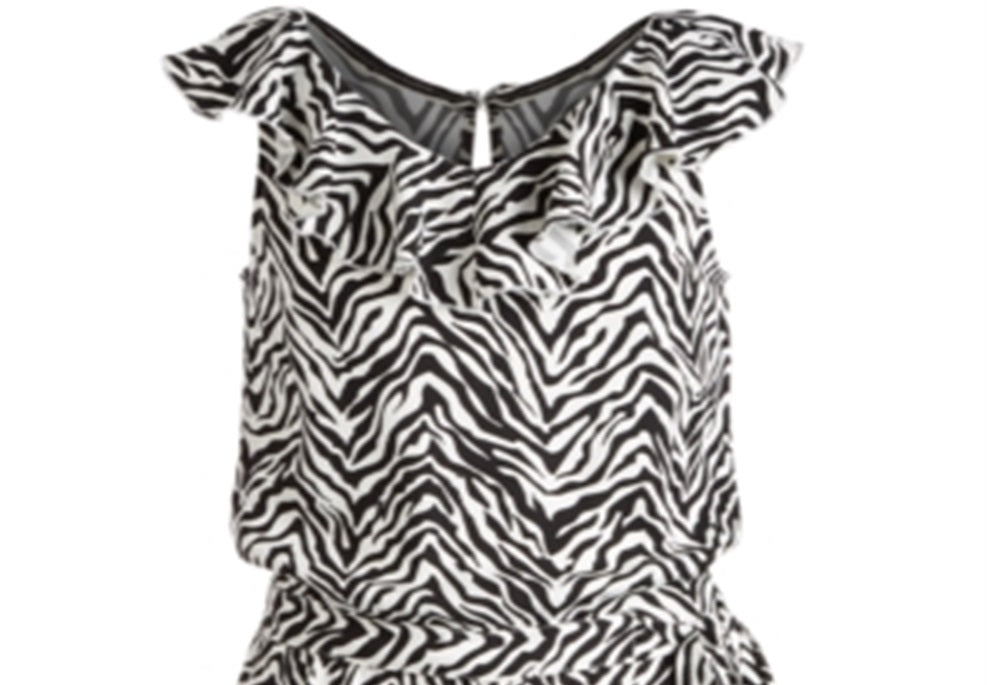 Epic Threads Big Girl's Zebra Print Wrap Romper White Size XL