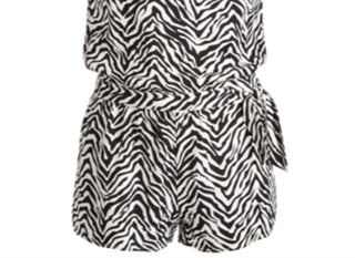 Epic Threads Big Girl's Zebra Print Wrap Romper White Size XL