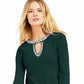 INC International Concepts Women's Chain Neck Sweater Green Size Medium