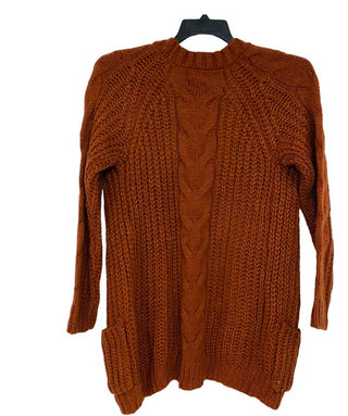 Hippie Rose Junior's Cable Knit Cardigan Brown  Size Small