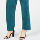 NY Collection Women's Printed Pull On Pants Green Size Petite Large