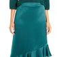 Alfani Women's Asymmetrical Ruffle Hem Skirt Green Size 4