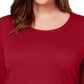 Karen Scott Women's Cotton Scoop Neck Top Red Size PXL