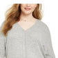 Style & Co Women's Tie Front Sweater Grey Size Medium