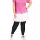Ideology Plus Size Blurred Tie-Dyed T-Shirt Dress Pink Size 1X