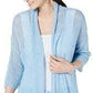 Alfani Women's Open Stitch Kimono Cardigan BlueSize Medium